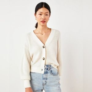 Quince Baby Alpaca-Wool Cropped Cardigan - Ivory - XS